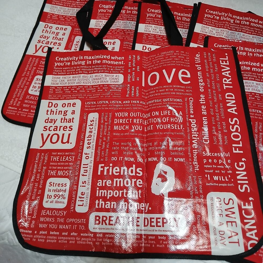lululemon athletica reusable shopping bags - LOT OF 7
